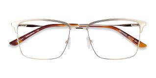Nathaniel Rectangle Gold Glasses for Men