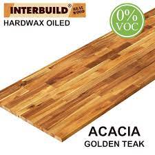 Our blocks are made 200mm thick, thicker than most other blocks on the market adding extra weight to the block makes it a truly solid base when being struck with a clever. Interbuild Acacia 6 Ft L X 36 In D X 1 In T Butcher Block Island Countertop In Golden Teak Stain 668929 The Home Depot