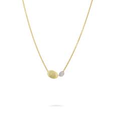 18 karat yellow gold with mixed corundums and gold beads. Marco Bicego Siviglia Grande 18k Yellow Gold And Diamond Pendant