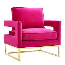 Shop for velvet chair online at target. Modern Hot Pink Fuschia Velvet Gold Legs Lounge Chair In 2021 Pink Velvet Chair Velvet Chair Velvet Lounge Chair