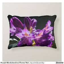 Purple Rhododendron Flower Nature Photo Accent Pillow Zazzle Com Floral Accent Pillow Orange Accent Pillow Nature Photos