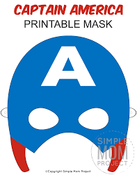 Find superhero cardboard cutouts and more h… Free Printable Captain America Mask Template Simple Mom Project