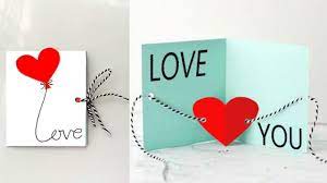 I have a collage of the steps in the above pic. How To Make A Love Card For Loved Ones Handmade Valentine Card Youtube