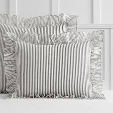 Black And White Striped Pillow Shams The Emily Meritt Ruffle Stripe Duvet Cover Sham Duvet Covers Duvet Ruffle Quilt