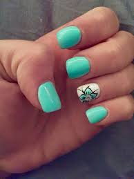 Sarah r shows how to create a vacation nail design using custom mixed colors and foil. Summer Nail Art Ideas That Perfect For You Teal Nails Vacation Nails Turquoise Acrylic Nails