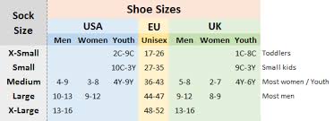 sock size chart uk image sock and collections