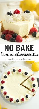 A Smooth Extra Creamy No Bake Lemon Cheesecake Made With Lemon Juice And Lemon Zest And No Arti Lemon Cheesecake Recipes No Bake Lemon Cheesecake Savoury Cake