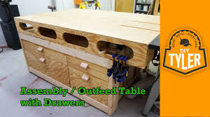 36 x 36 x 4. Outfeed Assembly Workbench With Drawers Youtube