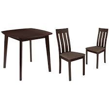 Flash Furniture Waterbury 3 Piece Espresso Wood Dining Table Set With Vertical Slat Back Wood Dining Cha Wood Dining Table Flash Furniture Dining Table Setting