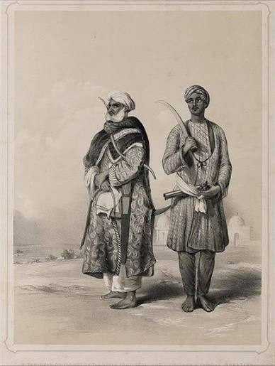 Emily Eden | 4 Works: Cheetas sent by the King of Oude to accompany the Governor General (plate 15); Dhulloo and Dedar Khan (Jemadars or head servants) (plate 4); The Raja of