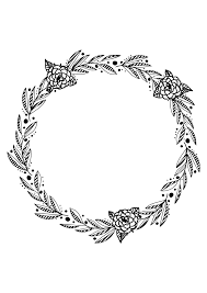 Download Floral Leaf Wreath Black And White Clipart Free Svg File Svgheart Com