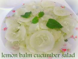 Green Duet Herb And Prune Pounti And Cucumber Lemon Balm Salad Food Food And Drink Lemon Balm