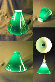 Vintage Emeralite Style Green Over White Slope Shade Slant Shade Viane Glass Small Chip In Rim 2 1 4 Lip Fitter Pendant Lamp Shade In 2020 Pendant Lamp Shade Replacement Pendant Shades Lamp Shade