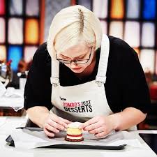 Zumbo S Just Desserts Contestant Ali Presenting Another Amazing Dessert Ali Is Stylishly Outfitted In A Carg Zumbo Desserts Zumbo S Just Desserts Fun Desserts