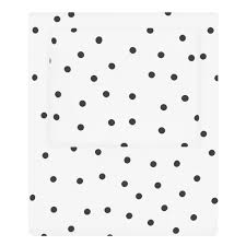 Black And White Polka Dot Sheets Twin Black And White Polka Dots Sheet Set 2 Fitted Pillow Cases Queen In 2020 Dot Sheet Set Dots Sheets Black And White Sheets