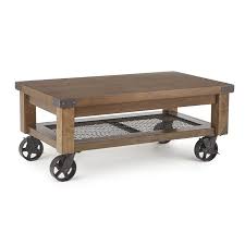 The top surface is good for giving a home to your current read or displaying your tray of cheese or putting together a jigsaw puzzle. Rustic Brown Coffee Table With Wheels Hailee Coffee Table With Wheels Coffee Table With Casters Rectangle Coffee Table Wood
