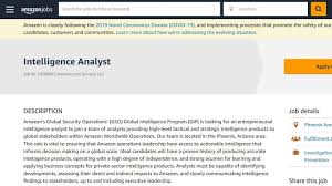 Check out the latest senior financial analyst jobs or see senior financial analyst salaries at other companies. Amazon Seeks Intelligence Analyst To Track Labor Organizing Threats