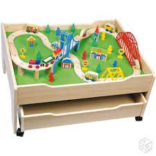 ensemble table et circuit de train en bois neuf sala de juegos para ninos trenes de juguete muebles ninos