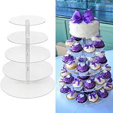 Dusky pink wedding cupcake tower an ivory and dusky pink cupcake tower. Amazon Com 5 Tier Round Clear Acrylic Cupcake Stand Wedding Birthday Display Cake Tower By Globalbid Cake Stands