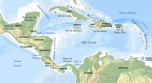 Mapa relieve extremadura (92x120) 1:300.000. Mapa Fisico De America Central Y Del Caribe