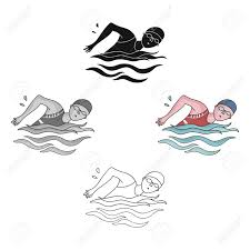 Maybe you would like to learn more about one of these? Swimmer In Cap And Goggles Swimming In The Pool Sports Single Icon In Cartoon Black Style Vector Symbol Stock Illustration Royalty Free Cliparts Vectors And Stock Illustration Image 123493712