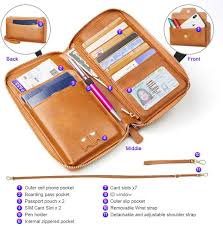 Holder Rfid Passport Nuoku Blocking Blue Navy Passports 4 Strap Fits 2 Zipper With Organizer Document Wallet Travel Passport Wallets Fast Delivery Www Klevering Com
