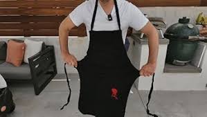 Mens Bbq Weber 6474 Grill Full BBQ Grilling Apron Black With Pocket | UK Weber  6474 Barbecue Apron Black With Red