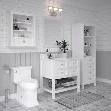 Last night, i was shocked and very upset to see 2 round spots, the size of a nickle, next to the left fawcet. Allen Roth Canterbury 36 In White Undermount Single Sink Bathroom Vanity With Carrara Engineered Marble Top In The Bathroom Vanities With Tops Department At Lowes Com