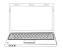 Laptop Clip Art Sketches Computer Clip Art Computer Vector Etsy Computer Sketch Computer Vector Laptop Drawing