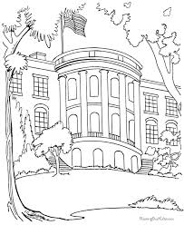 House, building, column, brick, mailbox, window, door, balcony, attic, fireplace, wall, chimney, intercom, doormat, gutter, key, roof, elevator, door chain, porch, bolt, lock, staircase, basement, battery. The White House Coloring Pages House Colouring Pages Coloring Pages Free Coloring Pages