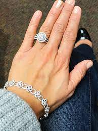 Fall Fashion With Blingy Diamond Halo Rings Diamond Bracelets And Gorgeous Shoes Diamond Girl Diamond Diamond Bracelets