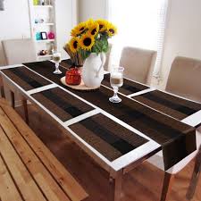 To counter the glossy brown walls (tanner's brown by farrow & ball ), netto carefully chose bustling prints from décor barbares to cover the soane britain's chairs. Hokipo Pvc Table Mats For Dining Table With Runner Chocolate Brown 6 Pieces Placemats 1 Table Runner Ar2308 Buy Online In Andorra At Andorra Desertcart Com Productid 127881290