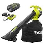 40V Li-Ion Cordless Leaf Vacuum / Mulcher with 4.0 Ah Battery and Charger RY40451 Ryobi