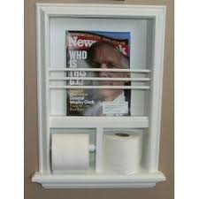 The bar at the top holds 2 rolls of toilet paper while the basket below can be used for extra rolls, reading materials and more. Toilet Paper Holder With Magazine Rack