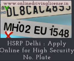 Hsrp Delhi Apply Online Registration Form For High Security No Plate