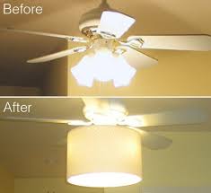 Place drum shade over the nipple. Very Fond Of Fan Facelift Ceiling Fan Makeover Diy Ceiling Fan Makeover Diy Ceiling Fan