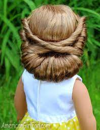 American Girl Doll Wrapped Headband Updo American Girl Hairstyles American Girl Doll Hairstyles Girl Hairstyles