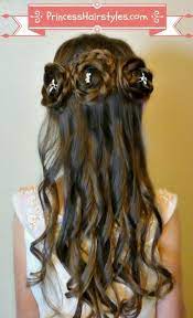 Half Up Rosette Buns Flower Girl Hairstyles Flower Girl Hairstyles Hair Tutorial Princess Hairstyles