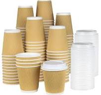 NYHI 100 8 oz Ripple Kraft Paper Cups Brown Hot Cold with Lids 3 Layer  Rippled Small Insulated Disposable Coffee Cups for Cappuccino Hot Cocoa or  Iced ...