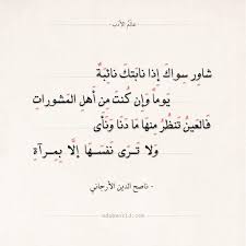 شعر ناصح الدين الأرجاني شاور سواك إذا نابتك نائبة عالم الأدب Quotes Beautiful Words Arabic Poetry
