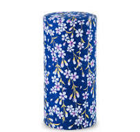 Amazon.com: Japanese Tea Canister Tin (Yuzen Washi Paper - Sakura of  Kyoto/Navy), 7.06oz Size/Made in JAPAN with Includes Inner Lid of Airtight  ...