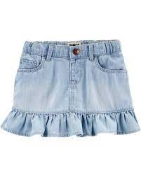 Ruffle Hem Denim Skirt Carters Com Toddler Girl Outfits Baby Girl Jeans Toddler Girl Shorts
