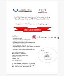 Dinas bina marga dan penataan ruang provinsi jawa barat adalah salah satu dari dinas daerah dan menjadi bagian dari pemerintah daerah provinsi jawa barat. Lowongan Kerja Merdeka Motor Toyota Lembang Bandung Desember 2017 Toyota Motor Kerja