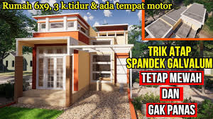 Beli atap spandek harga murah ukuran lengkap per lembar / per. Bangun Rumah 6x9 Trik Mengurangi Hawa Panas Rumah Atap Spandek Galvalum Youtube