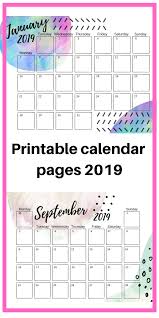 Printable Calendar Pages For Your Bullet Journal 2019 January To December With Groovy Art The Gri Printable Calendar Pages Calendar Pages Printable Calendar