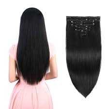 Amazingbeautyhair has extensions for all types of curly hair. Amazon Com Real Clip In Hair Extensions Natural Black 8 Pieces Premium Womens Straight Double Weft Thick Remy Hair Extensions Clip In On Human Hair For Short Hair 12 12