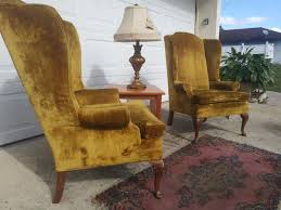 Vintage Velvet Conover Wingback Chairs For Sale In Orlando Fl Offerup In 2020 Wingback Chairs For Sale Velvet Wingback Chair Wingback Chair