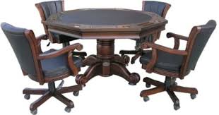 Amazon Com 3 In 1 Game Table Octagon 54 Bumper Pool Poker Dining With 4 Chairs In Dark Walnut By Berner Billia Bumper Pool Table Bumper Pool Poker Table