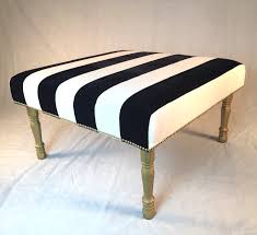 Black And White Striped Ottoman Sold Can Replicate Custom Ottoman Black And White Stripes With Gold Accents By Element20 On Etsy Https Www Etsy Com L Black Ottoman Ottoman Refinished Chairs