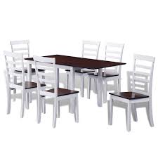 Get it as soon as thu, may 6. Brown White Solid Wood Extending Dining Table Set With 6 Chairs